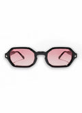 Aurélio Eyewear C3 zonnebril met zwart achthoekig montuur en roze gradiënt glazen